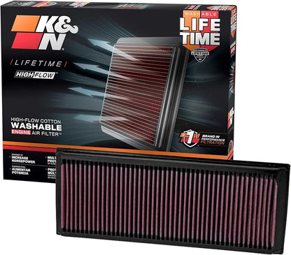 K&N High-Flow Original Lifetime Engine Air Filter: Increase Power: Premium by KNEngineeringInc