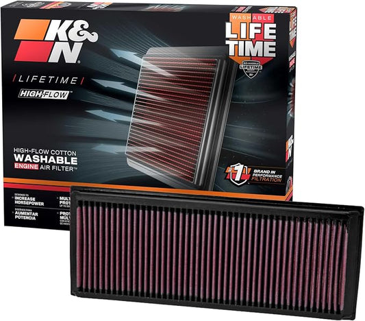K&N High-Flow Original Lifetime Engine Air Filter: Increase Power: Premium by KNEngineeringInc