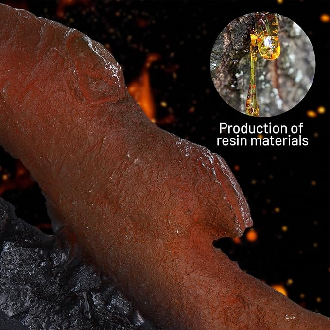 Electric Fireplace Wall Fireplace Recessed 3 Log Flame Colors Electric Fireplace Synthetic Resin Decoration Transparent Logs Flame for 60 inch Indoor Electric Fireplaces 6 Pieces