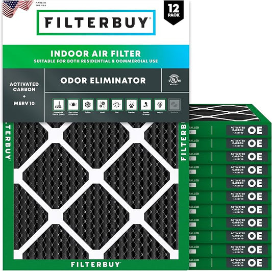 Filterbuy 18x20x1 Air Filter MERV 10 Odor & Allergy Defense by Filterbuy