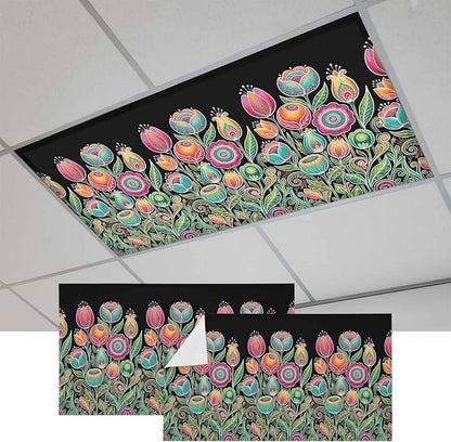 Fluorescent Light Covers for Ceiling Lights Colorful Flowers Magnetic Light by Home+L6