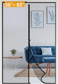 Yotache Magnetic Screen Door for 36"x82" Doors, Screen Size 38"x83" High-Density Fiberglass Mesh with Powerful Magnets & Windproof Hasp for Front/Back Patio Doors, Black