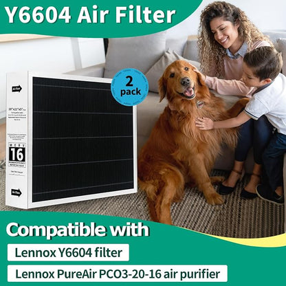 2 Pack Y6604 20x26x5 Air Filter MERV 16, Replacement - Image 3