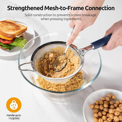 U-Taste Medium Fine Mesh Strainer: 18/8 Stainless Steel 4.73in 30 Mesh Kitchen - Image 7