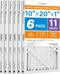 LotFancy 10x20x1 Air Filter MERV 11 6-Pack, Electrostatic Pleated AC Furnace by LotFancy