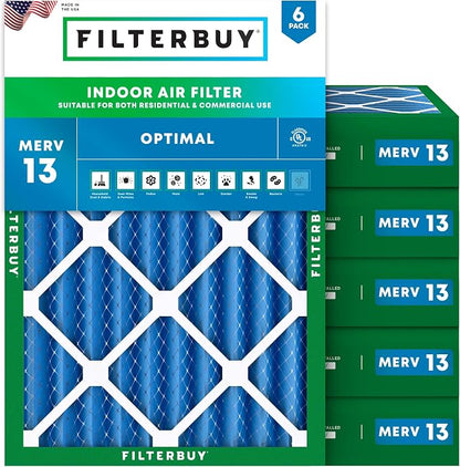 Filterbuy 20x23x4 Air Filter MERV 13 Optimal Smoke & Allergy Defense, by Filterbuy