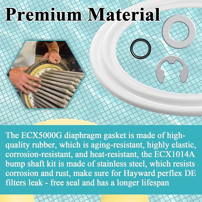 2Pcs Diaphragm Gasket, Fits Hayward Perflex DECX5000G, EC50AC Series Extended - Image 5