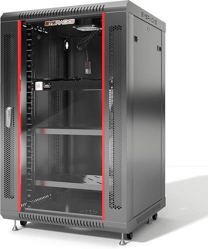 Sysracks 18U Wall Mount Server Rack Cabinet, 19” Locking Network Rack, 24” Deep by SYSRACKS