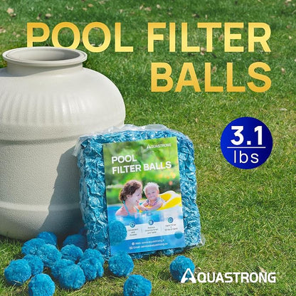 AQUASTRONG Pool Filter Balls for Sand Filter Pump, 3.1 lbs Reusable Sand Filter - Image 2