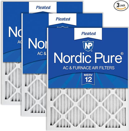Nordic Pure 18x24x1 Pleated MERV 12 Air Filters 3 Pack by NordicPure