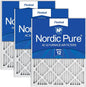 Nordic Pure 14x20x1 Pleated MERV 12 Air Filters 3 Pack by NordicPure