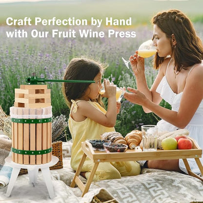 CAELUM Fruit Wine Press, 4.75 Gallon Wood Fruit and Cider Press Squeezer - Image 7