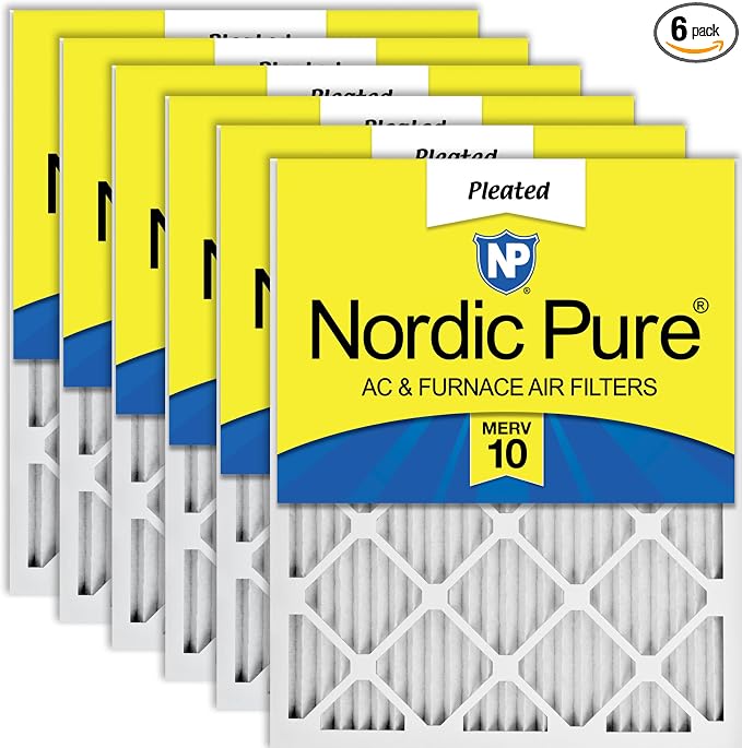 Nordic Pure 18x20x1 Pleated MERV 10 Air Filters 6 Pack by NordicPure