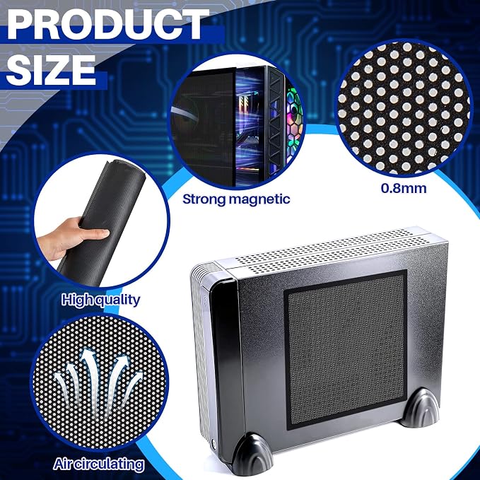 Woanger 1 Pcs 1000 x 300 mm DIY PC Case Dust Filter PC Fan Mesh Filter Floor - Image 3