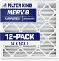 Filter King 12x12x1 Air Filter | 12-PACK | MERV 8 HVAC Pleated A/C Furnace by FilterKing