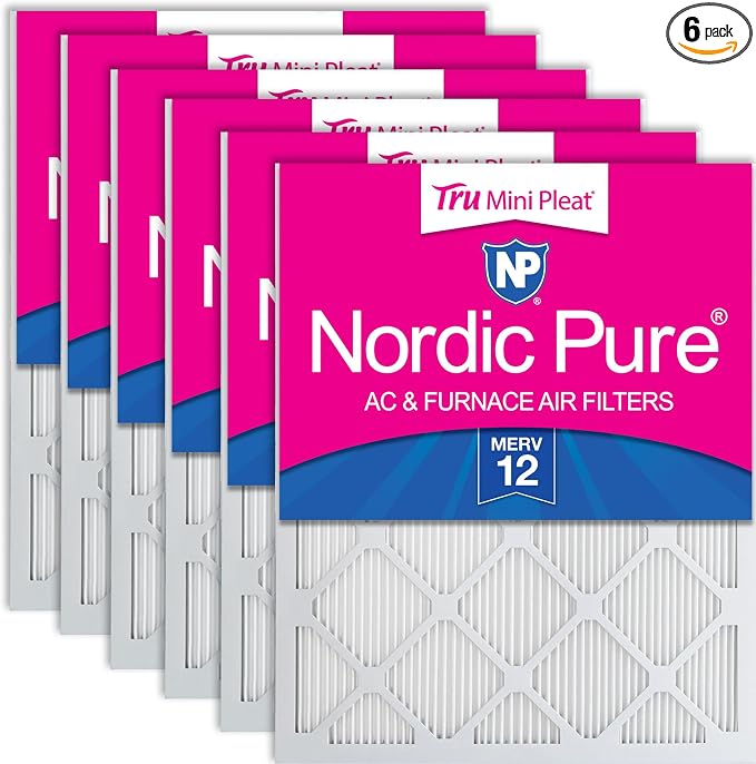 Nordic Pure 16x25x1 Tru Mini Pleat MERV 12 AC Furnace Air Filters – 2.5X More by NordicPure