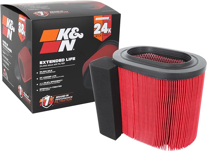 K&N Engine Air Filter: Extended Life 24, 000 Mile Replacement Air Filter: by KNEngineeringInc