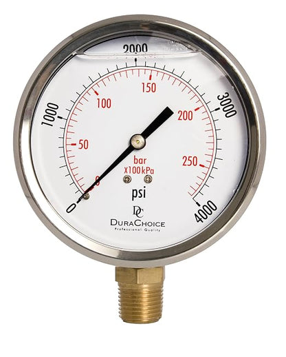 4" Oil Filled Pressure Gauge by DirectMaterial
