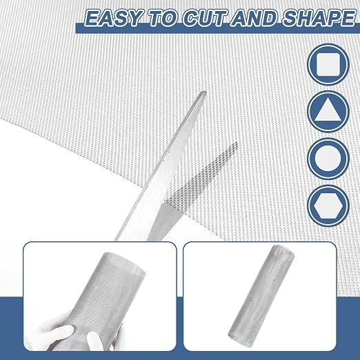 uxcell 30 Mesh 79" x 10" Woven Wire Mesh, 316 Stainless Steel Air Vent Filter - Image 4