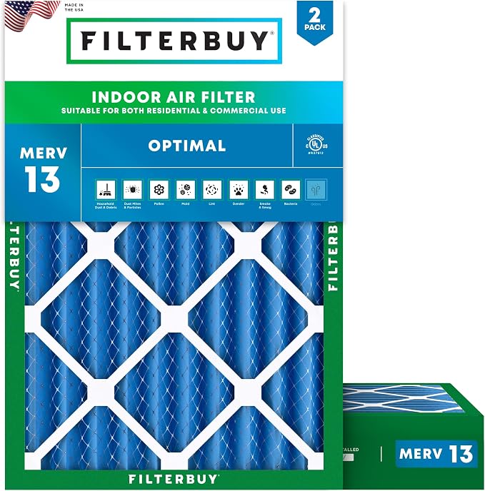 Filterbuy 18x24x4 Air Filter MERV 13 Optimal Smoke & Allergy Defense, by Filterbuy