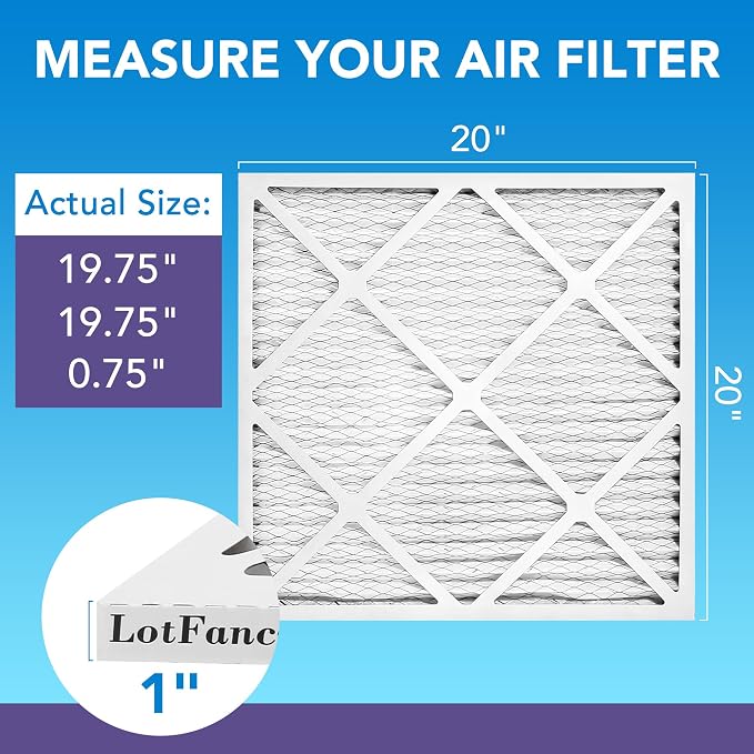 LotFancy 20x20x1 Air Filter MERV 11 6-Pack, Electrostatic Pleated AC Furnace - Image 2