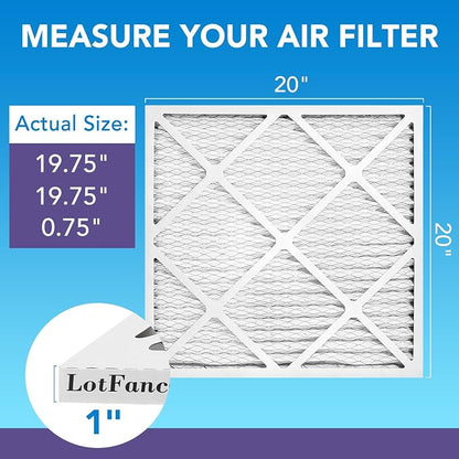 LotFancy 20x20x1 Air Filter MERV 11 6-Pack, Electrostatic Pleated AC Furnace - Image 2