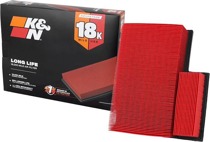 K&N Engine Air Filter: Long Life 18, 000 Mile Replacement Air Filter: Compatible by KNEngineeringInc