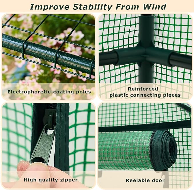 Mini Greenhouse for Indoor Outdoor, Small Plastic Plant Green House Rack Stand - Image 3
