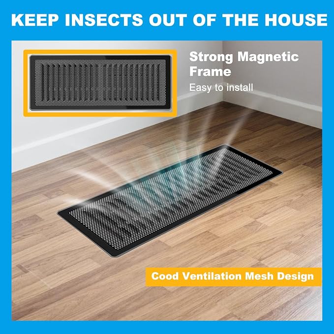6-Pack Black Magnetic Vent Covers 4.7x10.2 Inch - Image 3