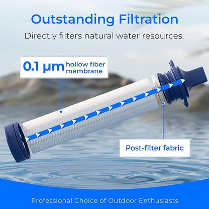 Waterdrop Gravity Water Filter Straw, Camping Water Filtration System, Water - Image 2