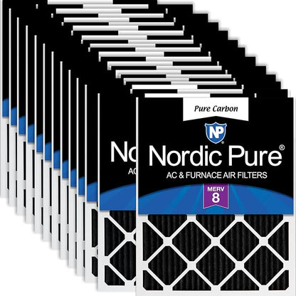 Nordic Pure 12x12x1 Pure Carbon Pleated Odor Reduction Furnace Air Filters 24 by NordicPure