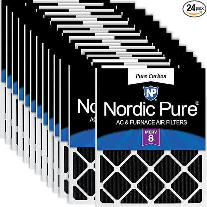 Nordic Pure 12x20x1 Pure Carbon Pleated Odor Reduction Furnace Air Filters 24 by NordicPure