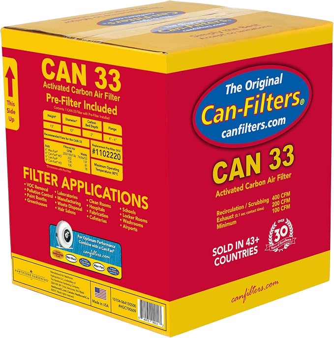 Can Filter 358621 Original 33 Carbon Air Filter Without Flange, 200 CFM - Image 2