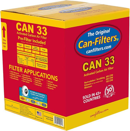 Can Filter 358621 Original 33 Carbon Air Filter Without Flange, 200 CFM - Image 2