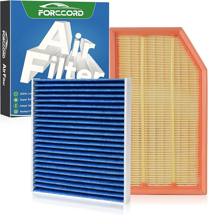 Cabin & Engine Air Filter Fits for Jeep Wrangler 2018-2026 2.0L/3.6L, Gladiator by Forccord