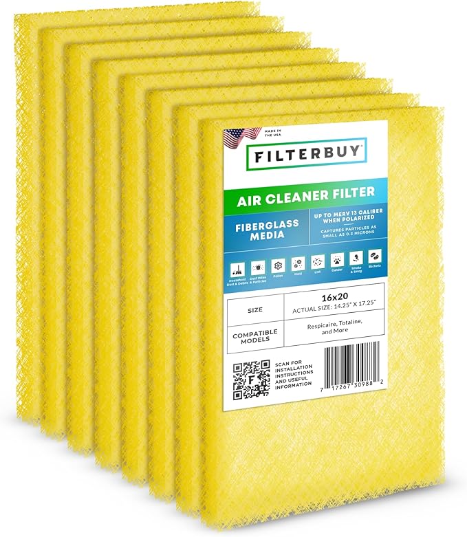 Filterbuy 16x20 Air Cleaner Filter Replacement Pads by Filterbuy