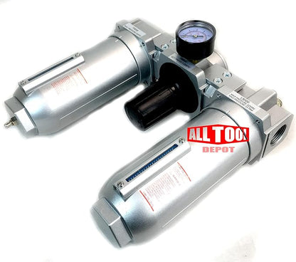 1" NPT SUPER DUTY Compressed Air In Line Filter Regulator Lubricator Oiler Combo - Image 3