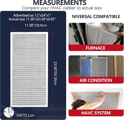 12x24x1 Electrostatic Air Filter, MERV 8 Reusable Aluminum AC/HVAC Furnace - Image 6