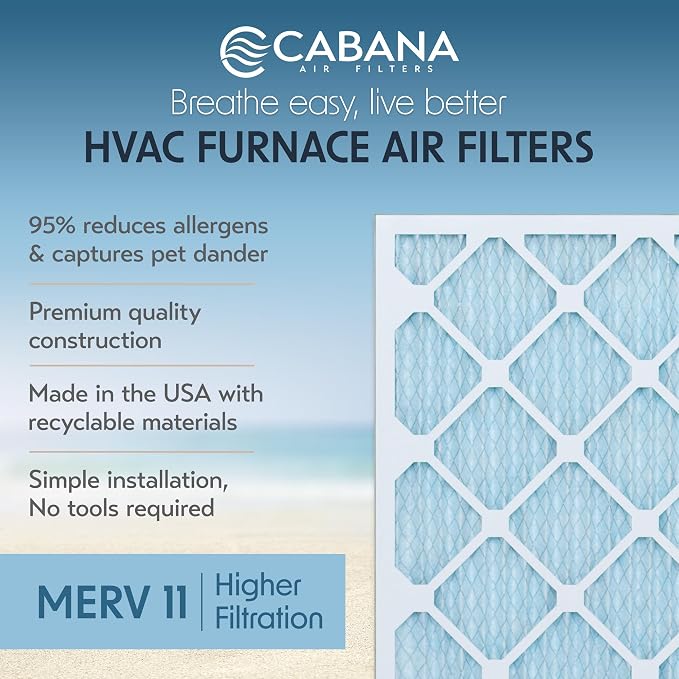 Cabana Filters 6-Pack 14x30x1 MERV 11 AC Furnace Air Filter - Image 2