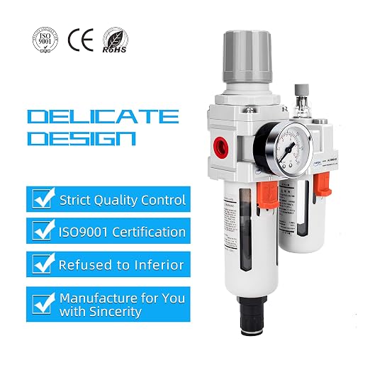 NANPU 3/8" NPT Auto-Drain Air Filter Regulator Lubricator Combo Water/Oil Trap - Image 6
