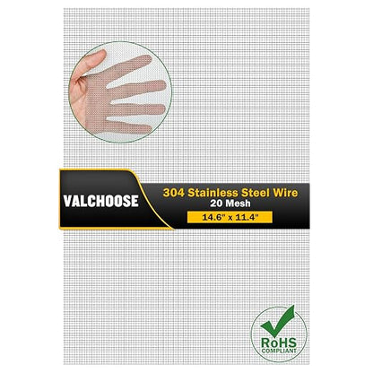 Valchoose 1 Piece Woven 304 Stainless Steel Mesh 14.6" X11.4", Hard & Never - Image 2