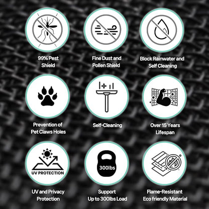 Premium Window Screen Replacement DIY KIT 39" 51" Blocks Rain, Pet Scratch - Image 2
