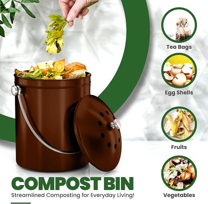 Utopia Kitchen Compost Bin for Kitchen Countertop, 1.3 Gallon Compost Bin for - Image 4