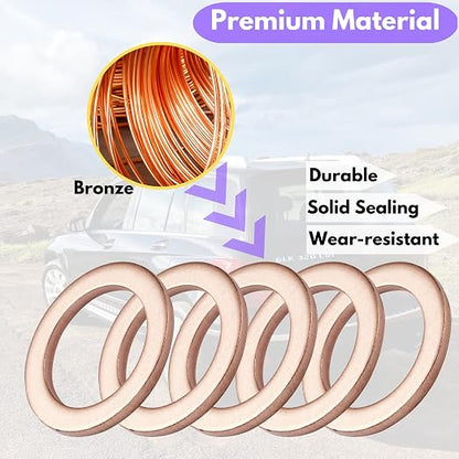 25PCS Copper Oil Drain Plug Gasket Replacement - Image 4