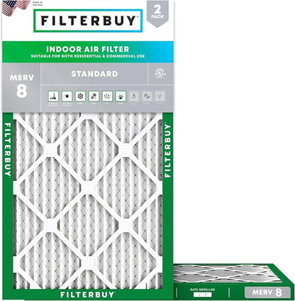 Filterbuy 15x30x1 Air Filter MERV 8 Essential Dust & Allergy Defense, by Filterbuy