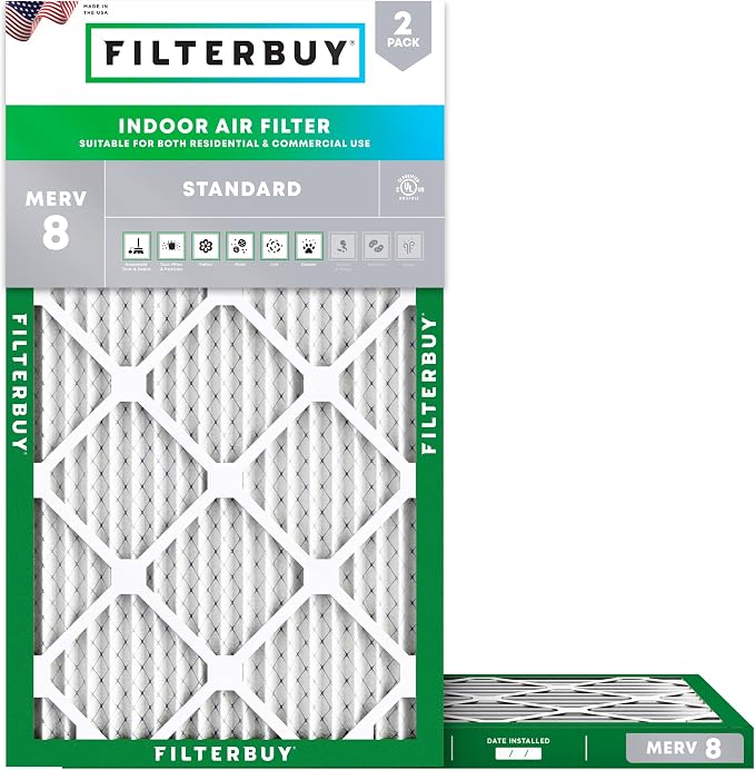 Filterbuy 10x18x1 Air Filter MERV 8 Essential Dust & Allergy Defense, by Filterbuy