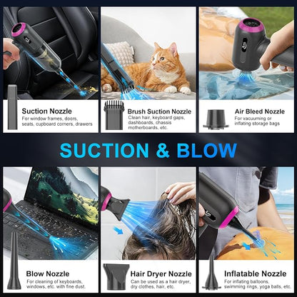 KMM Handheld Car Vacuum Cleaner, 4 in 1 Vacuum Cleaner 16000Pa Air Duster - Image 7