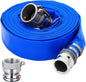 DAVCO 3" ID × 50 ft PVC Lay Flat Discharge Hose, Heavy Duty Reinforced Blue by DAVCO