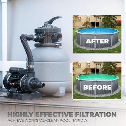 XtremepowerUS 12" Sand Filter for Above-Ground Swimming Pools Max 2, 400GPH - Image 4