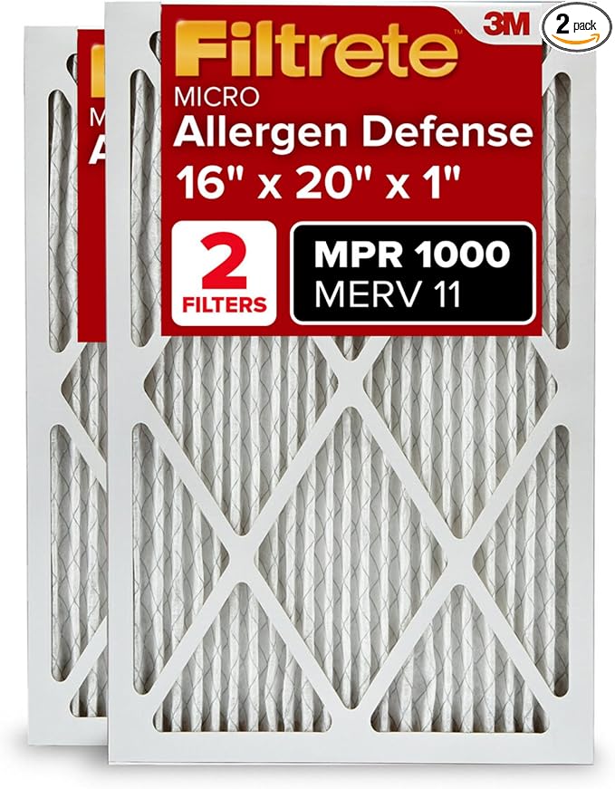 Filtrete 16x20x1 AC Furnace Air Filter, MERV 11, MPR 1000, Micro Allergen by Filtrete